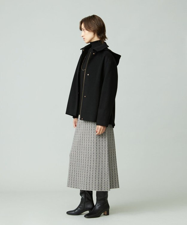 J.PRESS YORK STREET 【WOMEN】2WAY ウールアンゴラ ビーバーショートコート ブラック系