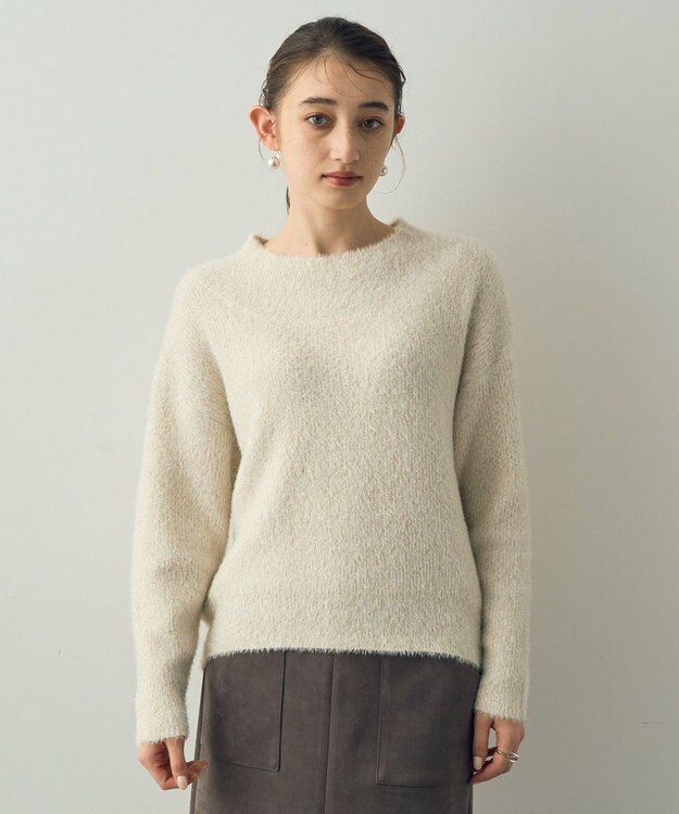 YECCA VECCA 2wayラメフェザーニット Ivory