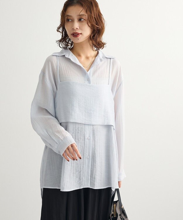 Green Parks ＳＥＴ２点シアーシャツ＋ビスチェ Light Gray