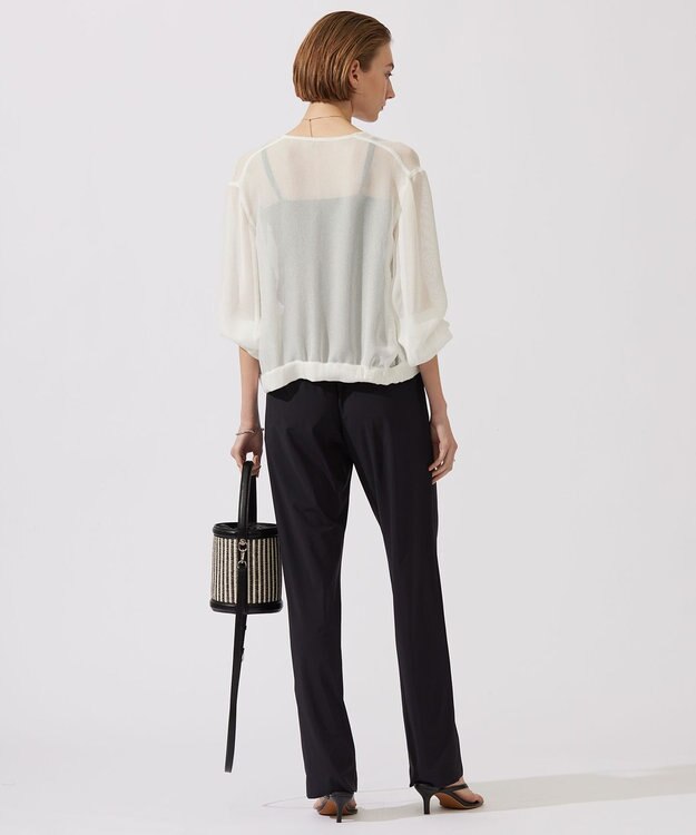 ICB L 【洗える】Ta/Peメッシュ ブルゾン オフホワイト系