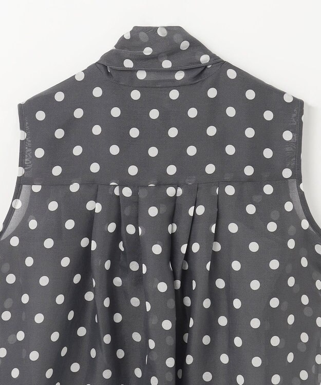 GRACE CONTINENTAL シアードットプリントブラウス ブラック