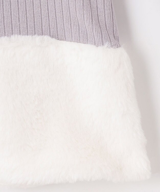 組曲 KIDS 【150-160㎝】ファー トレーナー ライトグレー系