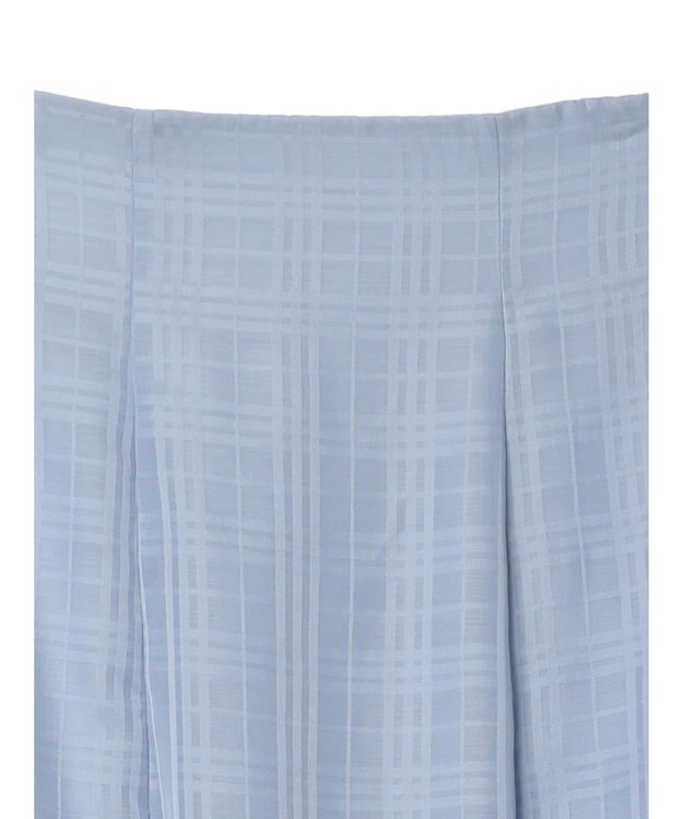 earth music&ecology シアーチェックフレアスカート Sax