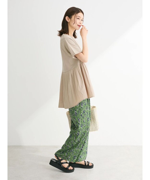 Green Parks 脇ドッキングフレアプルオーバー Gray Beige