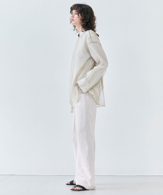 BEIGE， 【洗える・Oggi 6月号掲載】SILENE / オーバーサイズチュールブラウス L.Gray