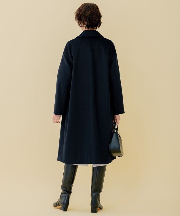 自由区 L 【WEB限定】ブラッシュドビーバー チェスターコート ネイビー系