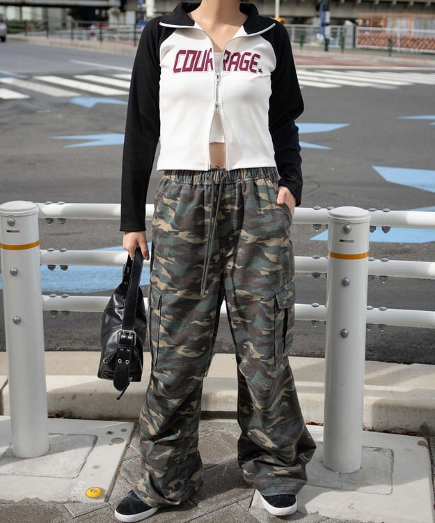 WEGO ダブルジップワッペンロゴラグランロンT ブラック