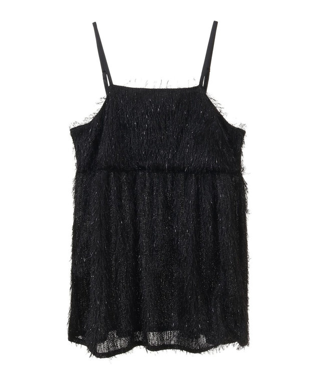 Green Parks ラメフリンジカットキャミソールビスチェ Black