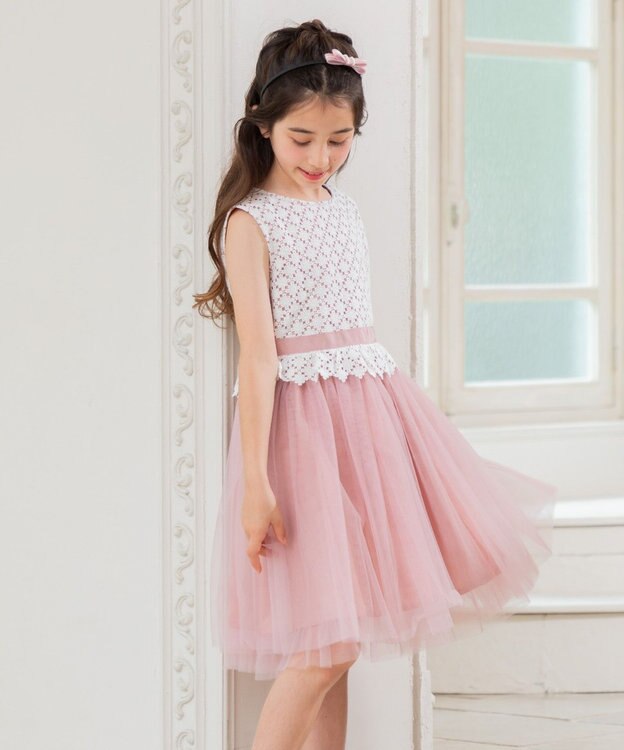 組曲 KIDS 【Fサイズ】ポインテッドリボン カチューシャ ピンク系