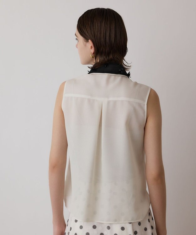 GRACE CONTINENTAL シアーメッシュノースリーブ キナリ