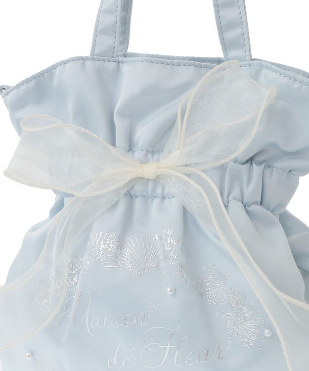 Maison de FLEUR シーシェルプリントリボン2Wayバッグ Light Blue