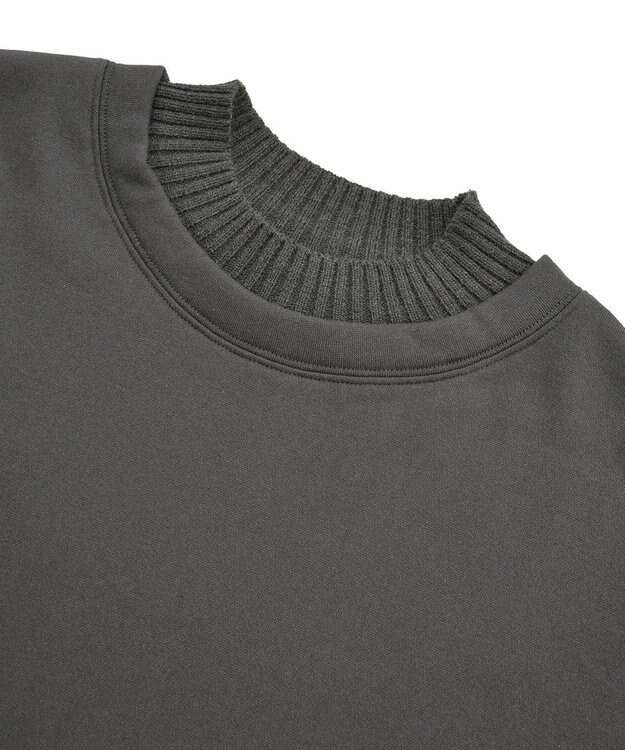Green Parks リブドッキング裏起毛プルオーバー Charcoal Gray