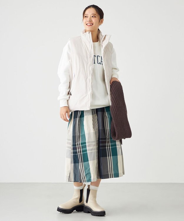 SHARE PARK LADIES メモリーチェックフレアスカート ブルー系3