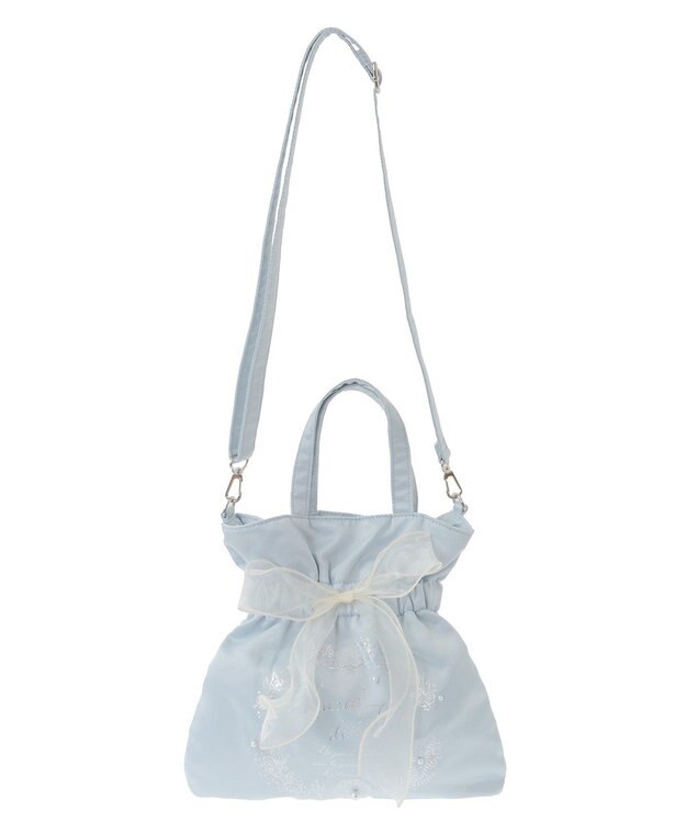 Maison de FLEUR シーシェルプリントリボン2Wayバッグ Light Blue
