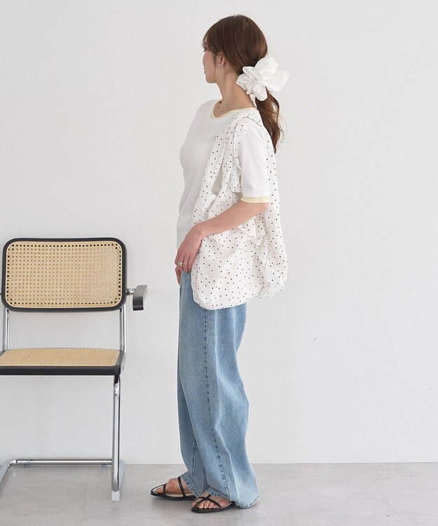 earth music&ecology レイヤードライクバイカラープルオーバー Off White