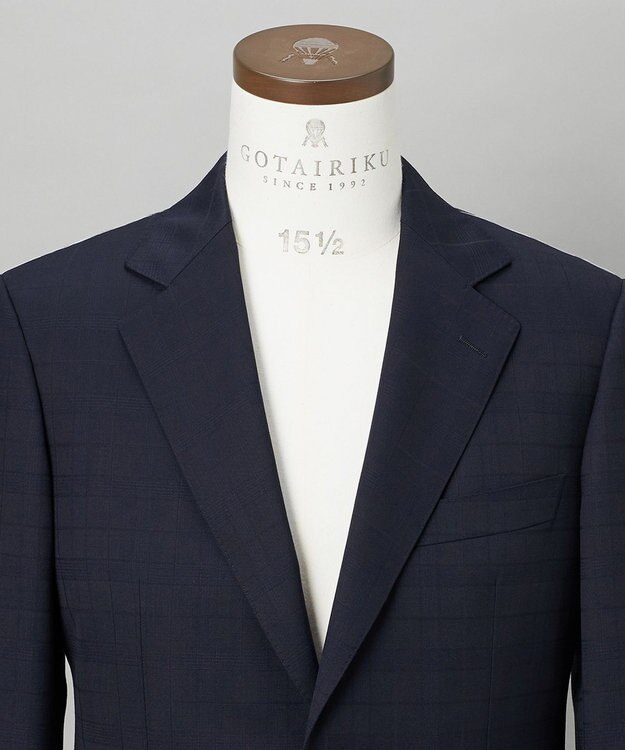 GOTAIRIKU 【山栄毛織】レトロテック 3ピーススーツ ネイビー系4