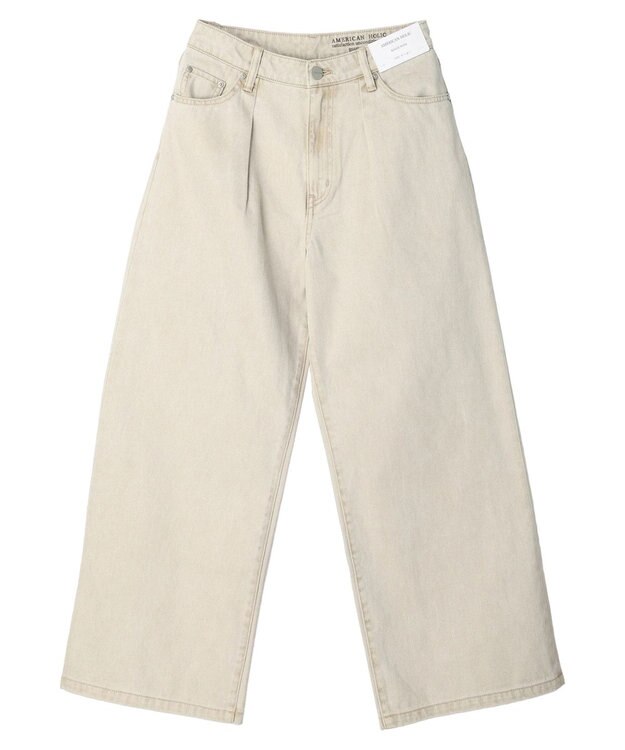 AMERICAN HOLIC フロントタックワイドデニム Beige
