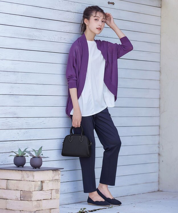 Tiaclasse 【本革】2WAYステッチハンドバッグ ブラック