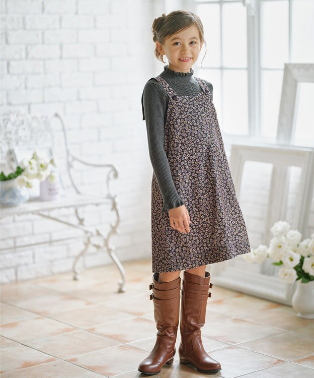 組曲 KIDS 【110-140㎝】リブニット チャコール系