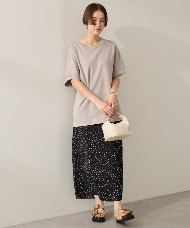 AMERICAN HOLIC 【接触冷感】スムースフレンチスリーブプルオーバー Gray Beige