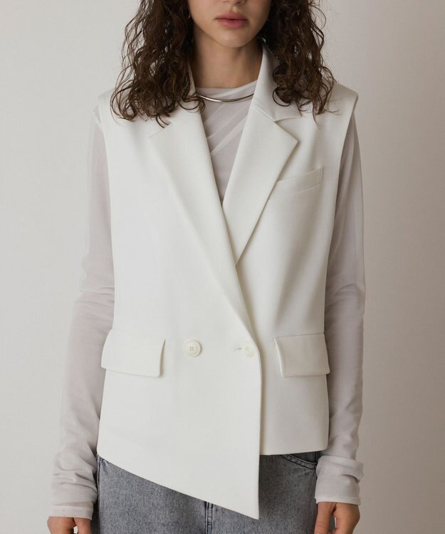 GRACE CONTINENTAL イレヘムジレジャケット ホワイト