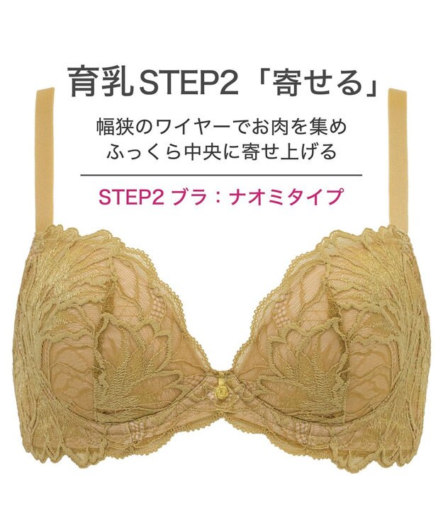 BRADELIS New York 【BRADELIS New York/ 育乳補整ブラ・STEP2 寄せる】ナオミステップ2ブラ24A1 ゴールド