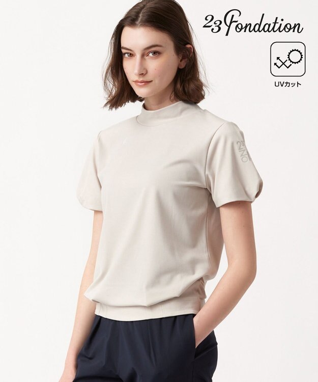 23区GOLF 【23Fondation/WOMEN】【UVケア】モックネックシャツ ベージュ系