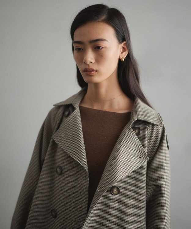 CRAFT STANDARD BOUTIQUE オーバサイズショートトレンチコート ガンクラブチェック