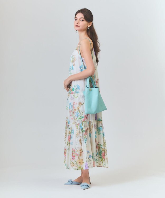 GRACE CONTINENTAL ボタニカルティアードドレス キナリ