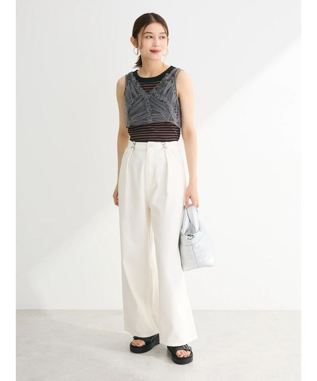 Green Parks ・ＥＬＥＮＣＡＲＥ　ＤＵＥ　フリルチュールビスチェ Charcoal Gray