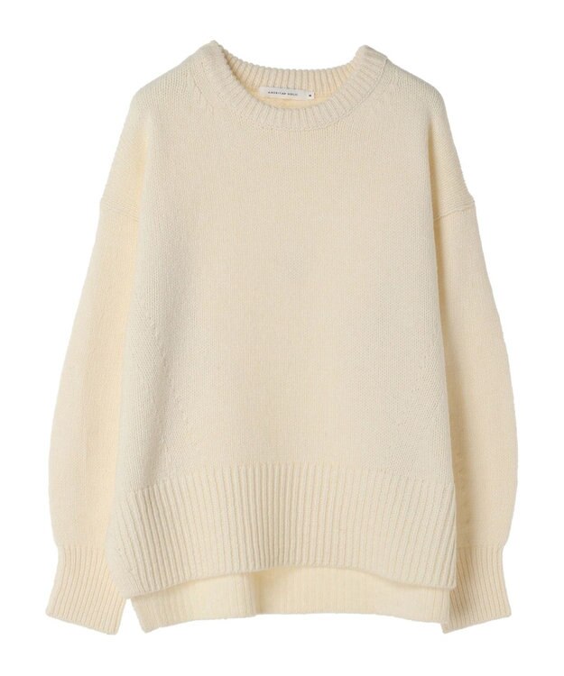 AMERICAN HOLIC サイドスリット袖ボリュームニットプルオーバー Ivory