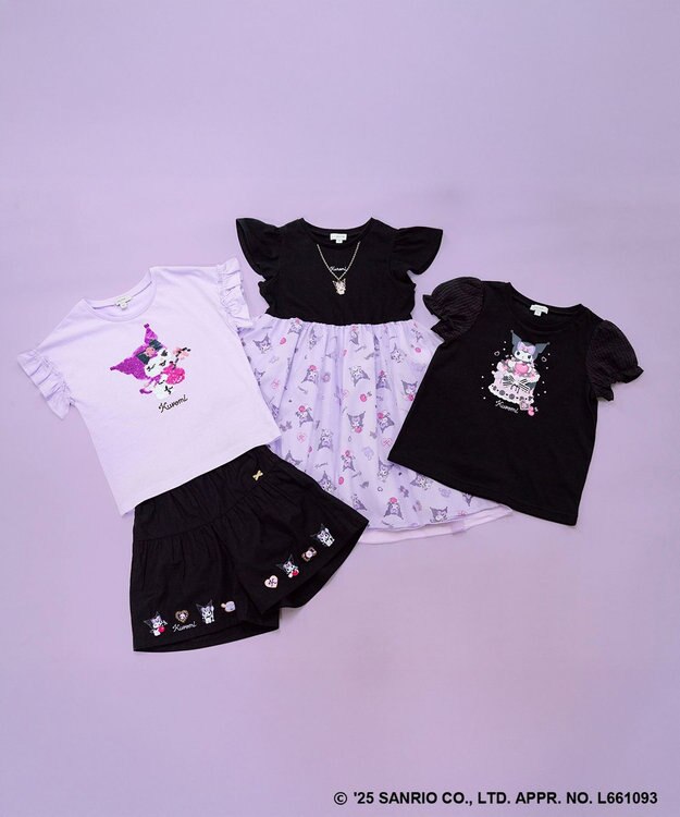 ANY KIDS 【any FAM ×サンリオキャラクターズ】パフスリーブ Tシャツ クロミ×ブラック