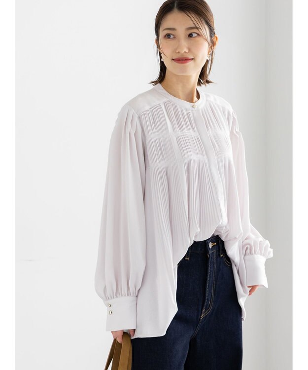 Te chichi プリーツサテンブラウス Ｓグレー