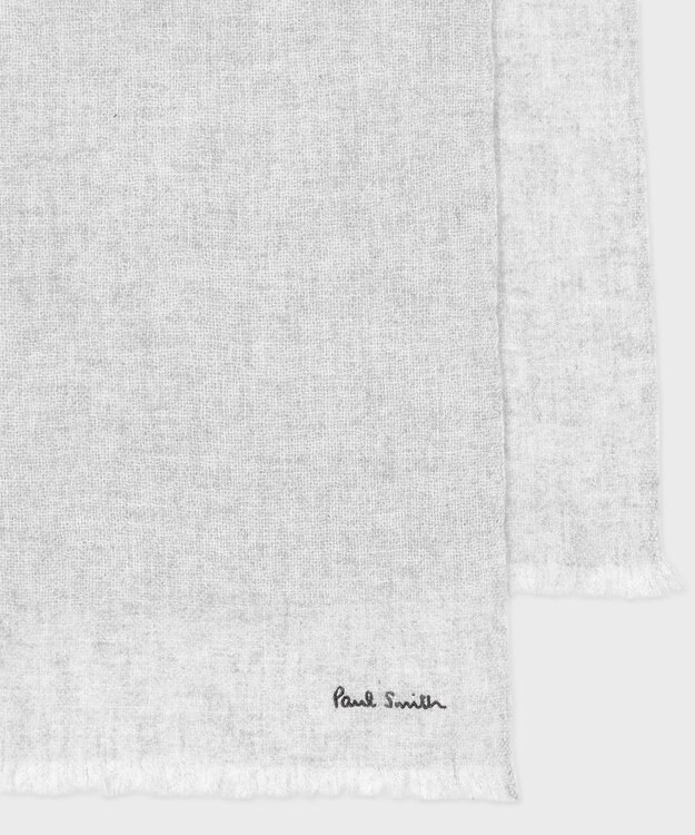 Paul Smith ダブルフェイス カシミヤ ドビー スカーフ ライトグレー