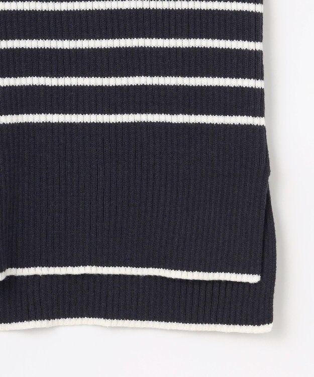 組曲 【WEB限定】ハイネック ゆるボーダーニット ネイビー×オフ系1