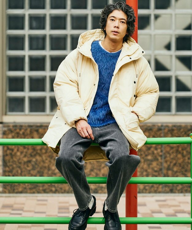 UNFILO MENS 【男女兼用】シャギー クルーネックニット ブルー