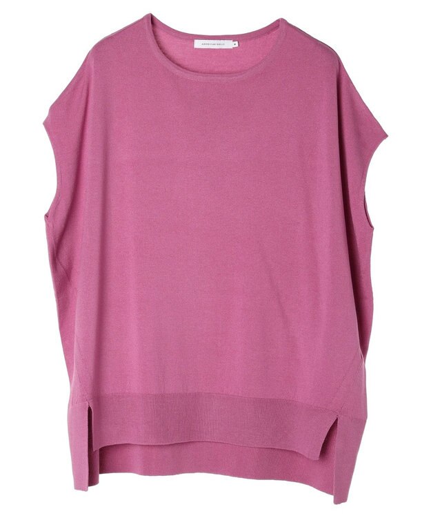 AMERICAN HOLIC 前振りニットフレンチスリーブプルオーバー Pink