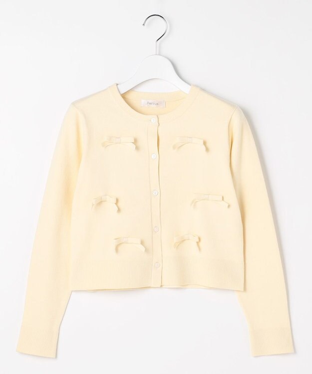 Feroux リボンディテール カーディガン アイボリー系