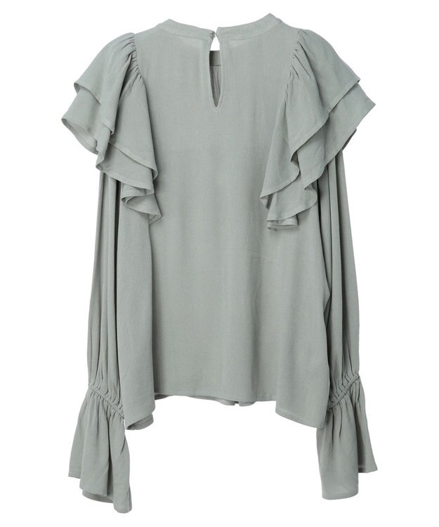 Green Parks ・Ｐｅｔｉｔ　Ｆｌｅｕｒ　ラッフルショルダーブラウス Green