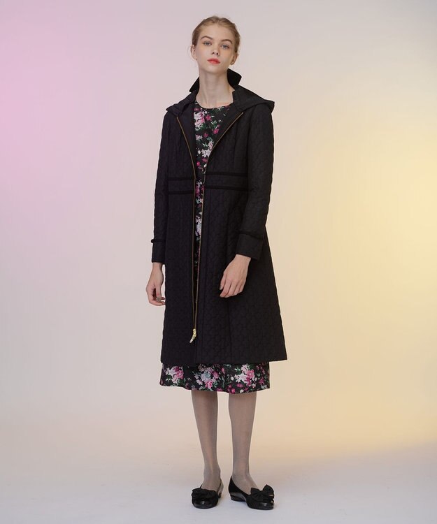 TOCCA LAURA キルティングロングコート ブラック系