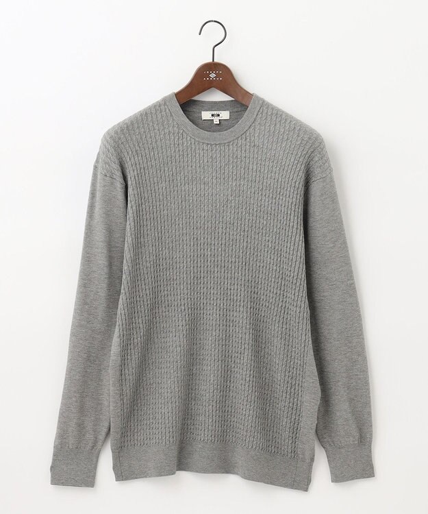 JOSEPH ABBOUD 【キングサイズ・チクチクしない/イージーケア】SNOWYクルーネックニット ライトグレー系