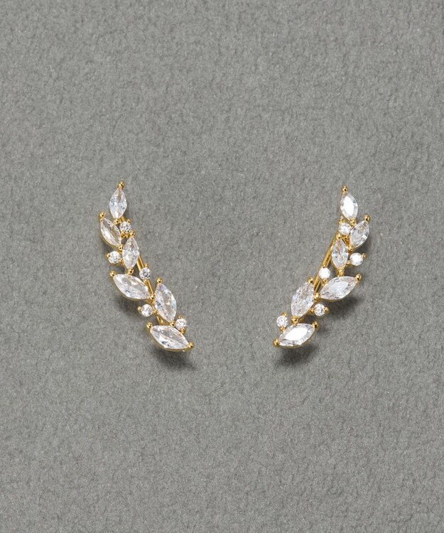 Phoebe リーフグレースビジューピアス&イヤリング　ゴールド ゴールド