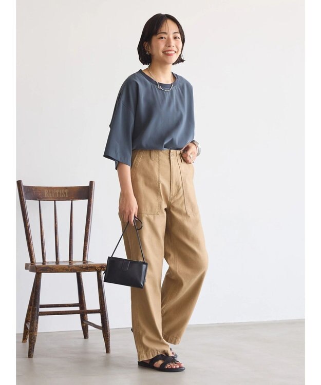 AMERICAN HOLIC 接触冷感　衿リブブラウソー Charcoal Gray