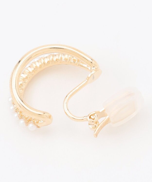 組曲 パールライクメタルアーチ イヤリング ゴールド系