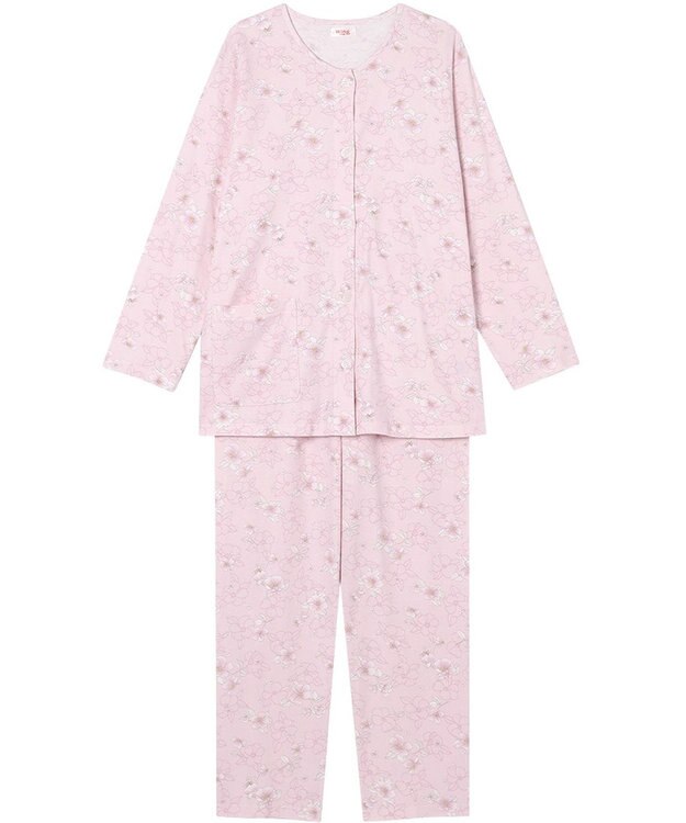 Wing 【数量限定　特別価格】 ウイング スリープ パジャマ 長袖 長ズボン 綿100％ スムース素材 レディース EP7992 ウイング／ワコール ピンク