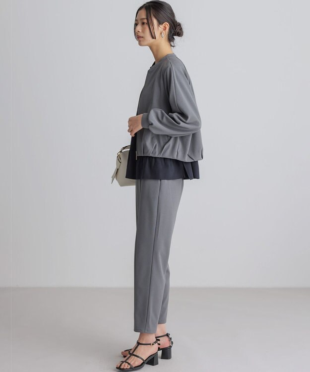 組曲 【WEB限定】ジョーゼットジャージー ブルゾン グレー系