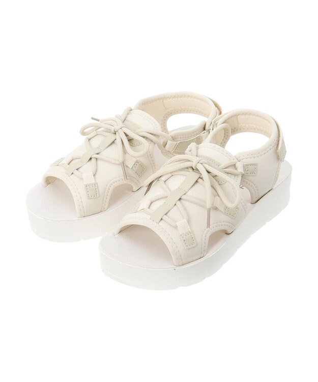 Green Parks ＲＵＰＩＳ．レースアップスポーツサンダル White