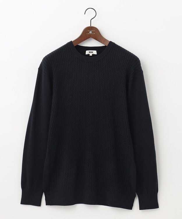 JOSEPH ABBOUD 【キングサイズ・チクチクしない/イージーケア】SNOWYクルーネックニット ネイビー系
