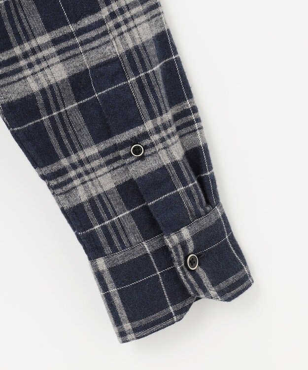 JOSEPH ABBOUD 【オーガニックコットン】ビッグチェック フランネルシャツ ネイビー系4