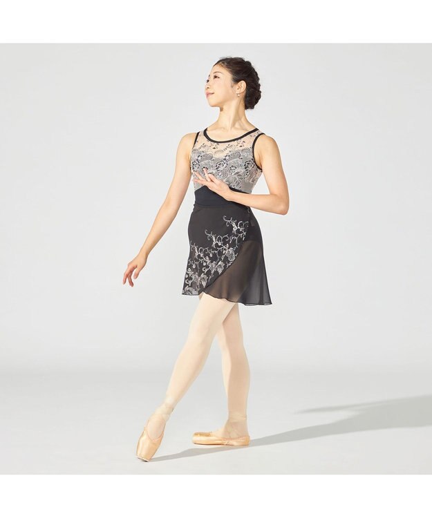 Chacott 【Nela ライン】巻きスカート ブラック